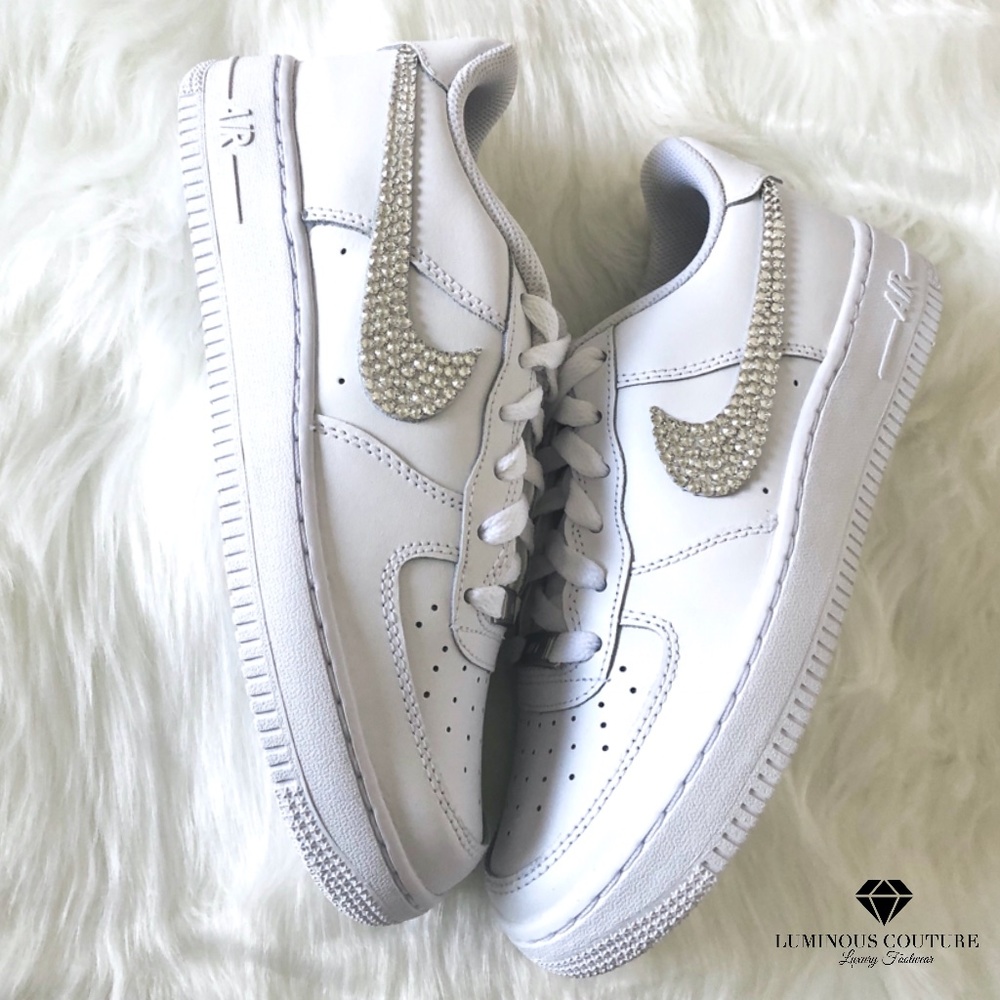 Swarovski® Nike Air Force 1 Triple White - Picture 3 of 9